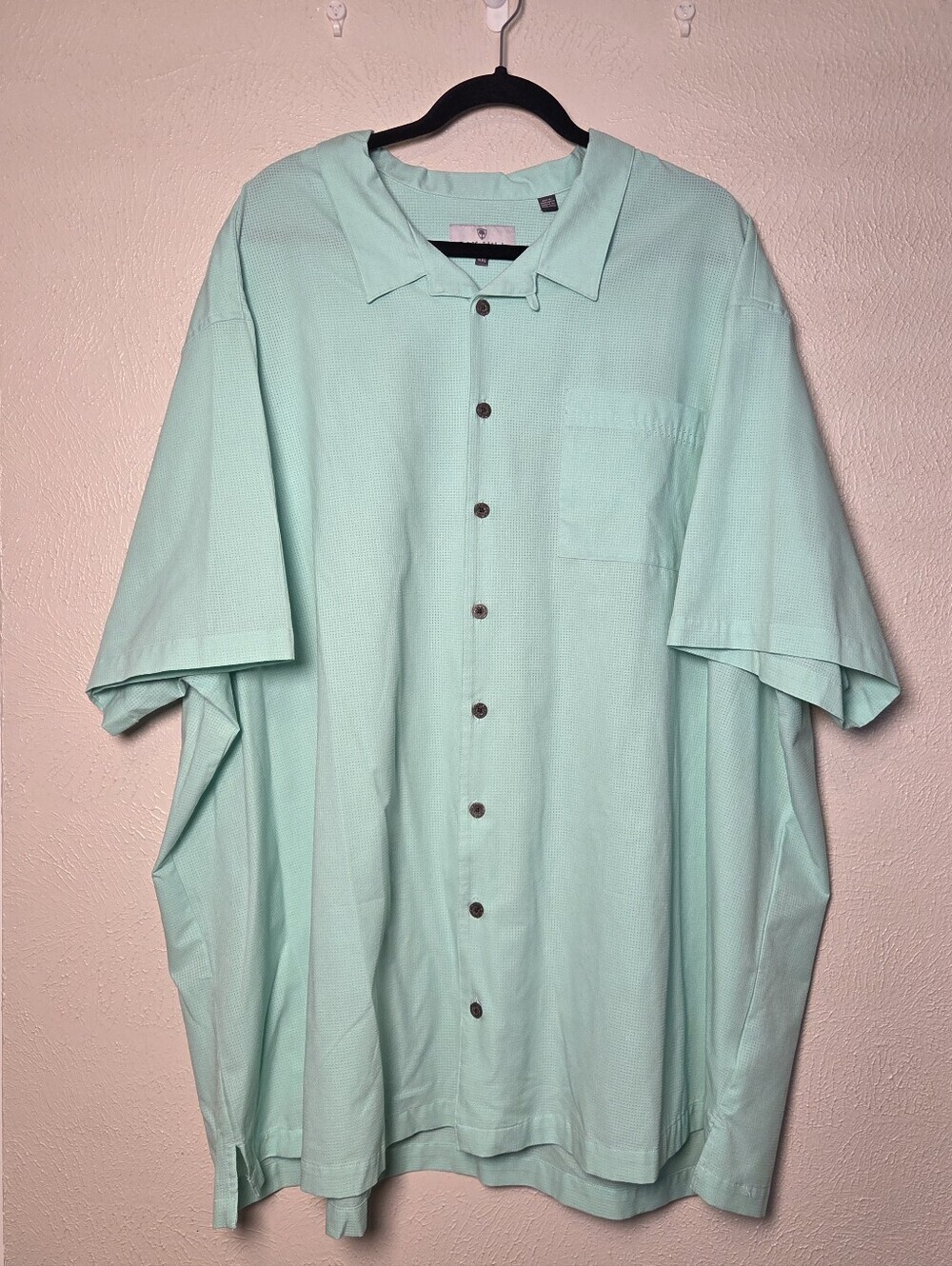 Oak Hill Men's 4XL Short Sleeve Button Up Golf Performance Shirt Wicking Cooling
